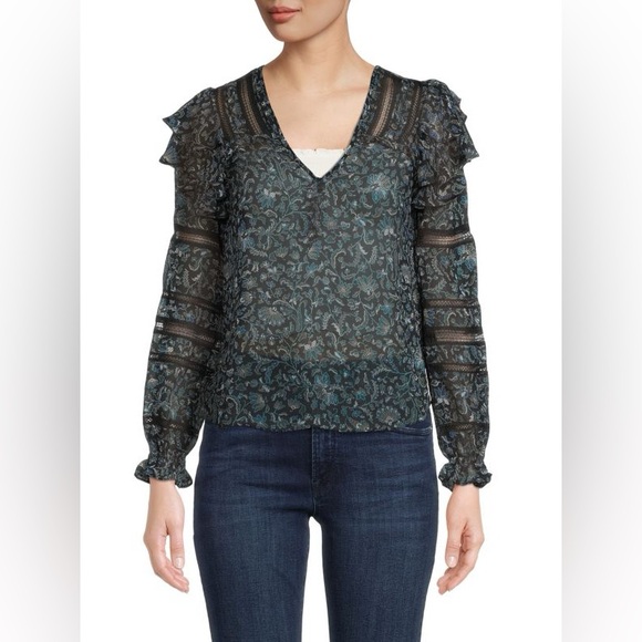 Veronica Beard Penny Vine Floral Silk Top - Picture 1 of 7